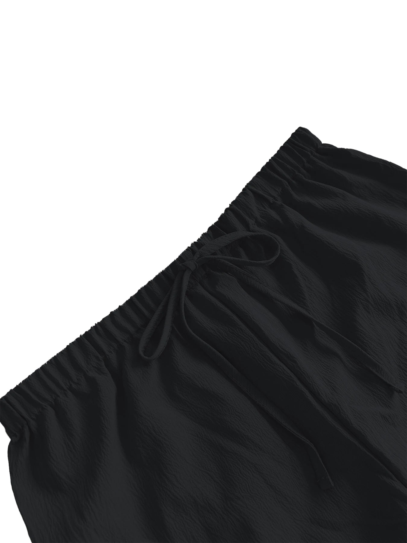 Dam Wide Leg Byxor Knälång – Elastisk Midja Dragsko Casual Vår/Sommar, 5 Färger S–XXL