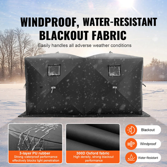 SucceBuy Isfisketält Pop-up – 360×180×200 cm, 6–8 Pers, Vattentät, 12 Isankare