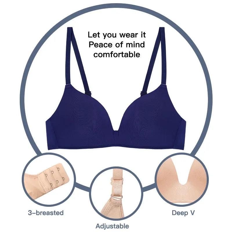 3 PCS/Set Women's Seamless Push-up Bra Sexy Lingerie Three-quarter A B Cup Underwear No Wire Brassiere Bralette Breathable Bras