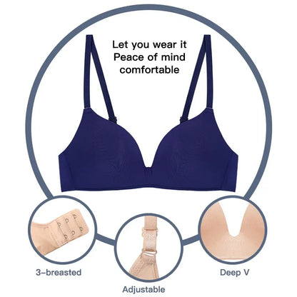 3 PCS/Set Women's Seamless Push-up Bra Sexy Lingerie Three-quarter A B Cup Underwear No Wire Brassiere Bralette Breathable Bras