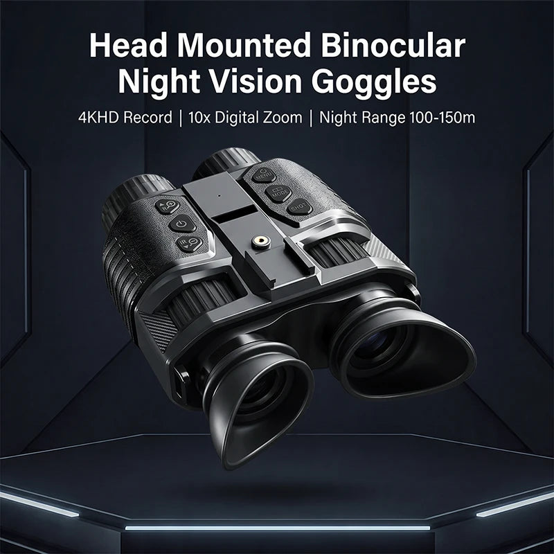 4K Night Vision Binoculars Diopter Eyepiece Dual 1.4" LCD 10X Zoom 3000mAh Level Gauge Infrared Outdoor Observation
