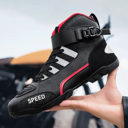 2026 New Leather Motos Breathable Anti Slip Wear-resistant Riders Boots Motorcycle Boots Men Motorbike Racing Ankle Length Shoes
