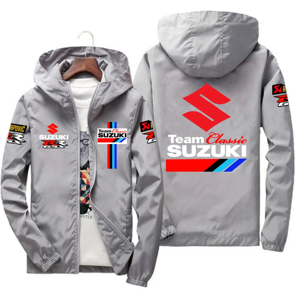 Racingjakka för Herr – Tunn Polyesterjakka med Dragkedja, Casual Sportswear i 10 Färger och Storlekar S–7XL