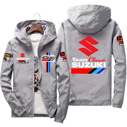 Racingjakka för Herr – Tunn Polyesterjakka med Dragkedja, Casual Sportswear i 10 Färger och Storlekar S–7XL