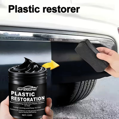 Car Plastic Restorer Polish Paste 150g - Tire, Interior & Bumper Shine & Protection, Long-Lasting Gloss, Automotive Plastic Care