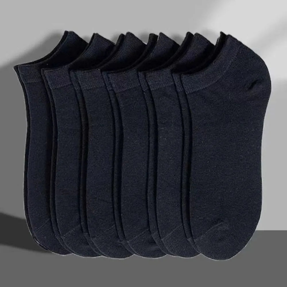 Unisex Casual Plain Color Boat Socks Thin Breathable Comfy Anti Odor Sweat-absorbing Ankle Socks For Men Women black,white,gray