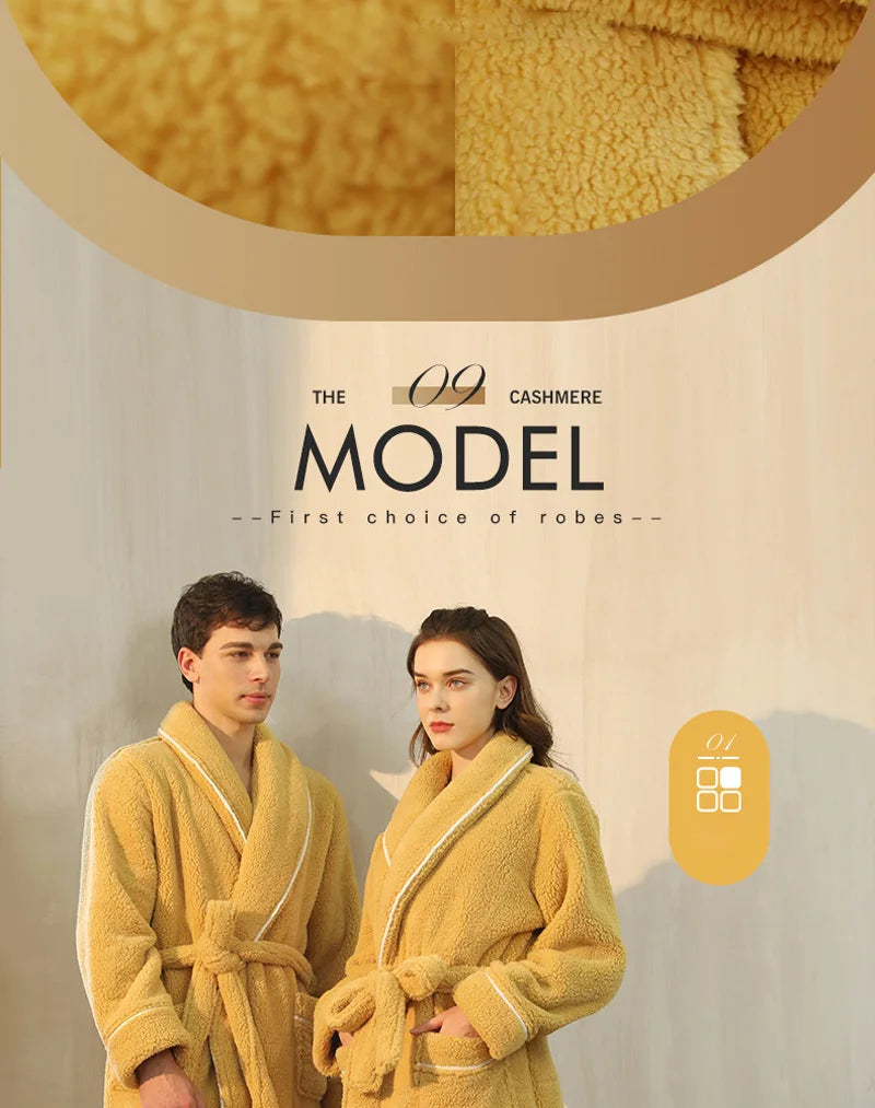 Female Autumn and Winter Warm Long Flannel Thick Couple Bath Bathrobes Men Women Pajamas Shower Robe Bath Towels For Adults
