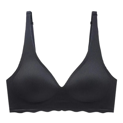 Dam Sömlös Randig BH – Push-up Trådlös Samlande Liten Byst Urhålad Design, 5 Färger S–XL