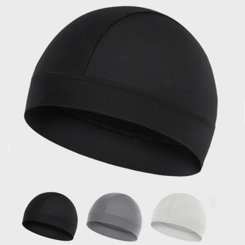Men Women Quick Dry Breathable Mesh Skull Beanie Cap Sweat Absorbent Sports Cap Under Helmet Liner Moisture Wicking Cycling Hat