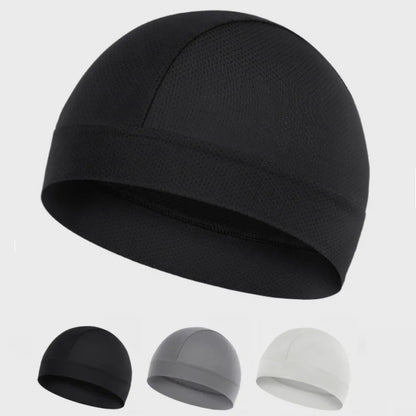 Men Women Quick Dry Breathable Mesh Skull Beanie Cap Sweat Absorbent Sports Cap Under Helmet Liner Moisture Wicking Cycling Hat