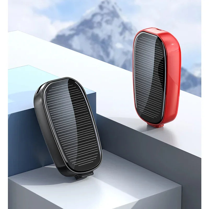 Lenovo 1200mAh Solar Mini Power Bank Key Ring Portable Charger Compact Outdoor Camping External Battery Emergent Phone Powerbank