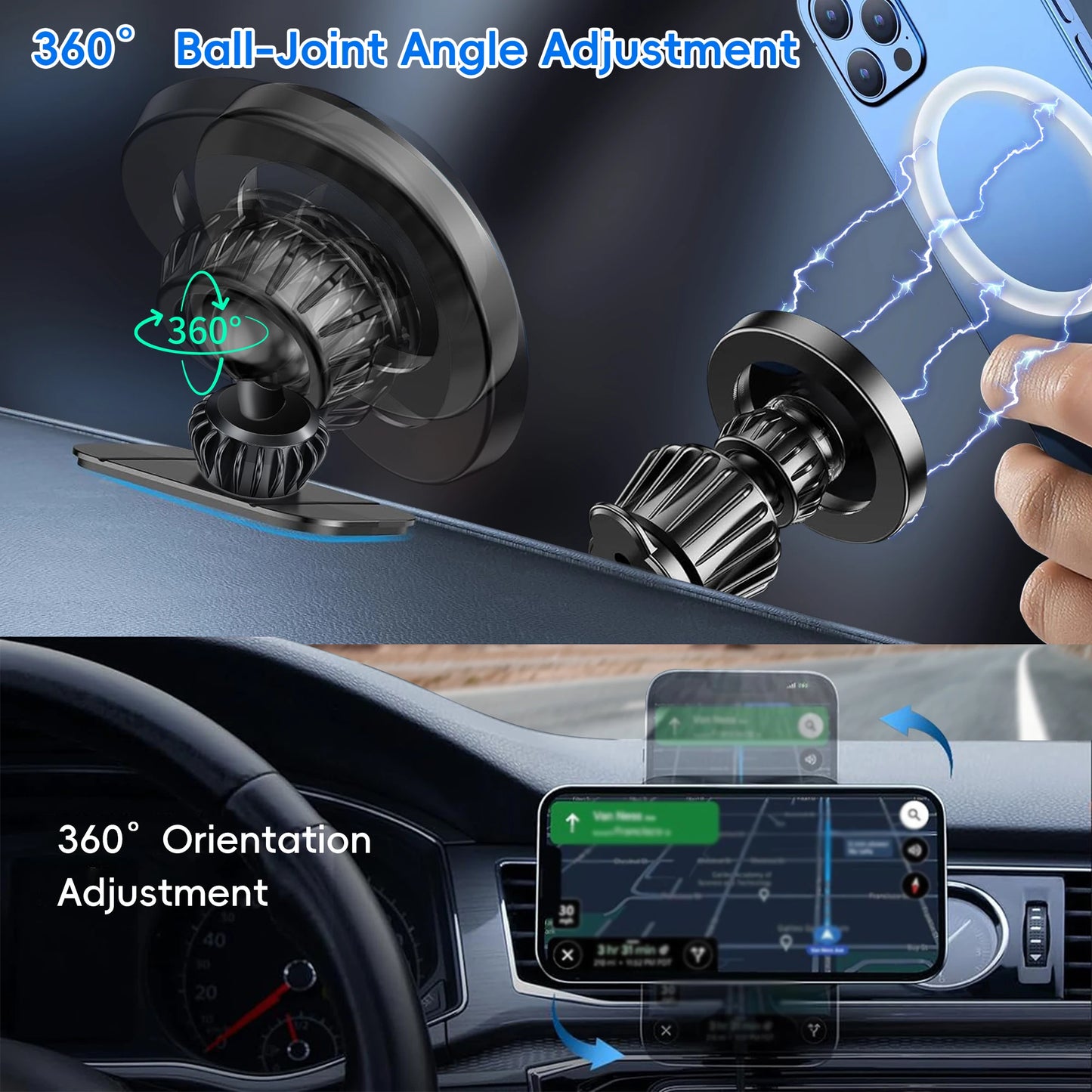 2 in 1MagSafe Case, Magnetic Phone Holder for Car[ Super Magnets] car Vent Phone Mount, Mag Safe Phone Holder Car Accessories