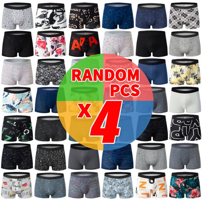 Herr Boxershorts 4/5-pack – Tryckta Plus Size Europeisk Storlek, Dubbel Användning Badshorts