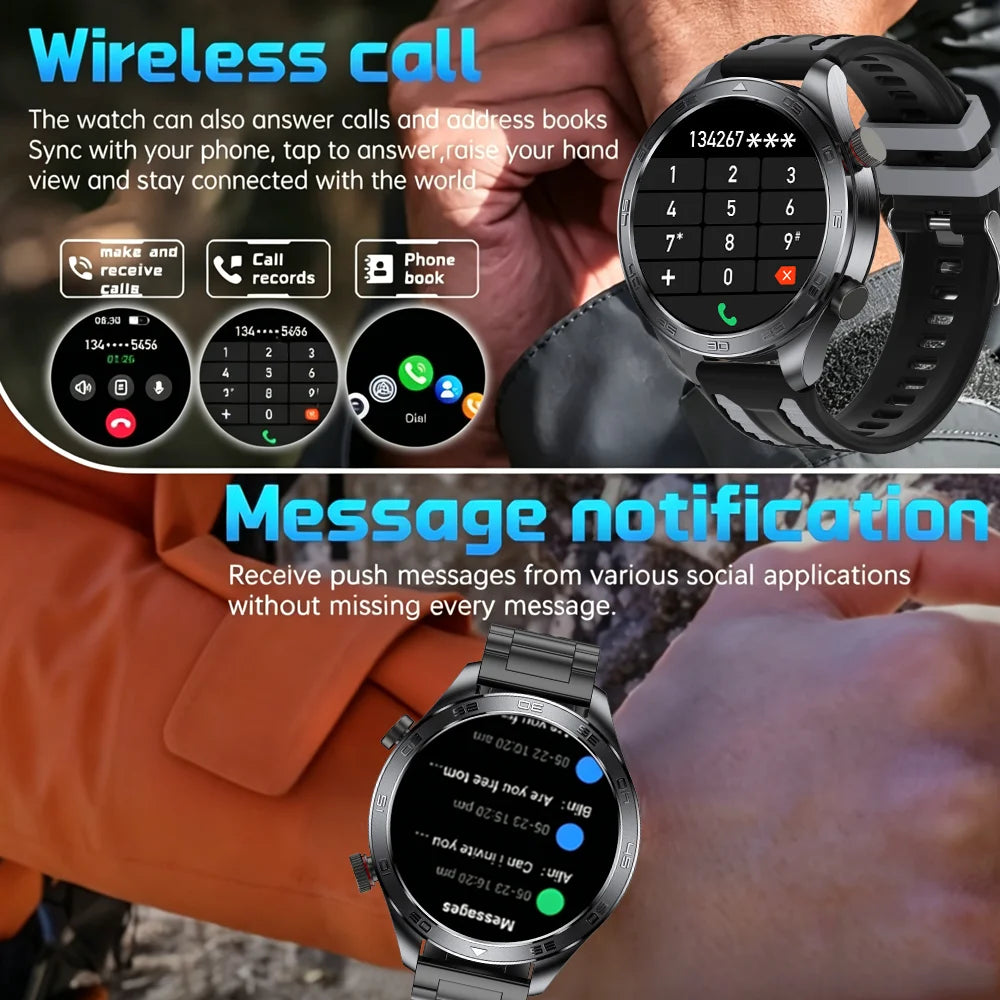 2026New Men's Outdoor Sports Smartwatch GPSTrack 1000mAh Battery Heart Rate Monitor 100+Sport Mode IP67 Waterproof Smart Watches