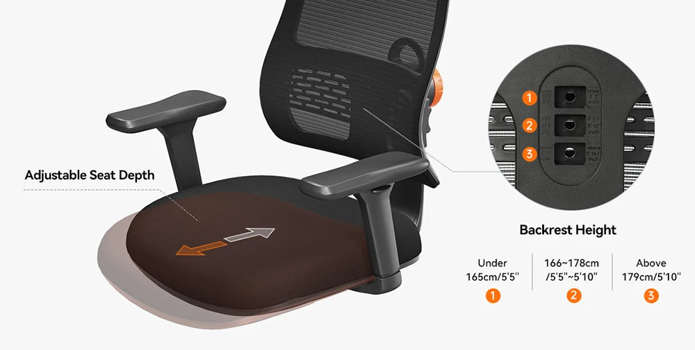 NEWTRAL Ergonomic Office Chair with Desktop,Adaptive Lower Back Support Gamer Chair,Adjustable Headrest Seat Depth Office Chair
