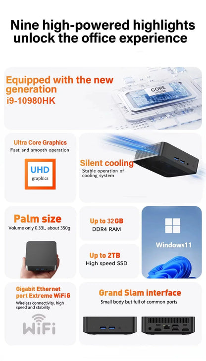 Kompakt Gaming Notebook Intel Core i9-10980HK 16/32GB RAM Upp till 2TB SSD – Win 11 Pro Triple 4K WiFi 6 BT5.2 Dubbel LAN Hemmakontor
