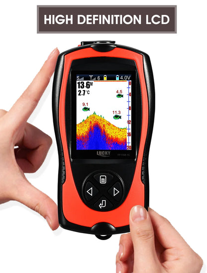 LUCKY FF1108-1CWLA Sonar Fish Finder Portable Wireless Rechargeable Echo Sounder 45M Water Depth Sensor for Fishing