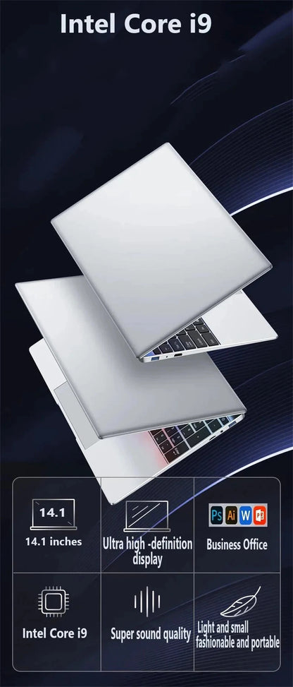 14,1" Laptop Intel Core i9-10980HK / N150 16GB LPDDR4 Upp till 2TB SSD – Win 11 Pro FHD IPS WiFi 6 Bluetooth 5000mAh Kamera CE
