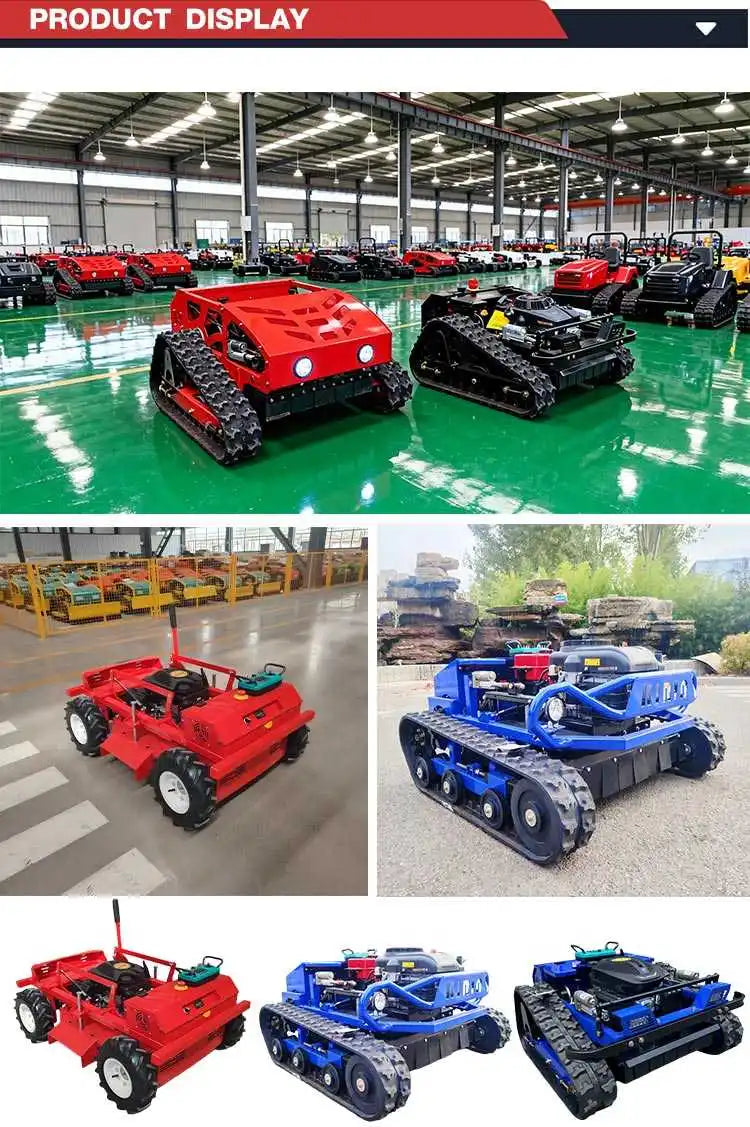 CE Certified Multi-use Trimmer 1000mm Cutting Width Tracked Lawn Mower Remote Control High Efficiency Customization Landscape