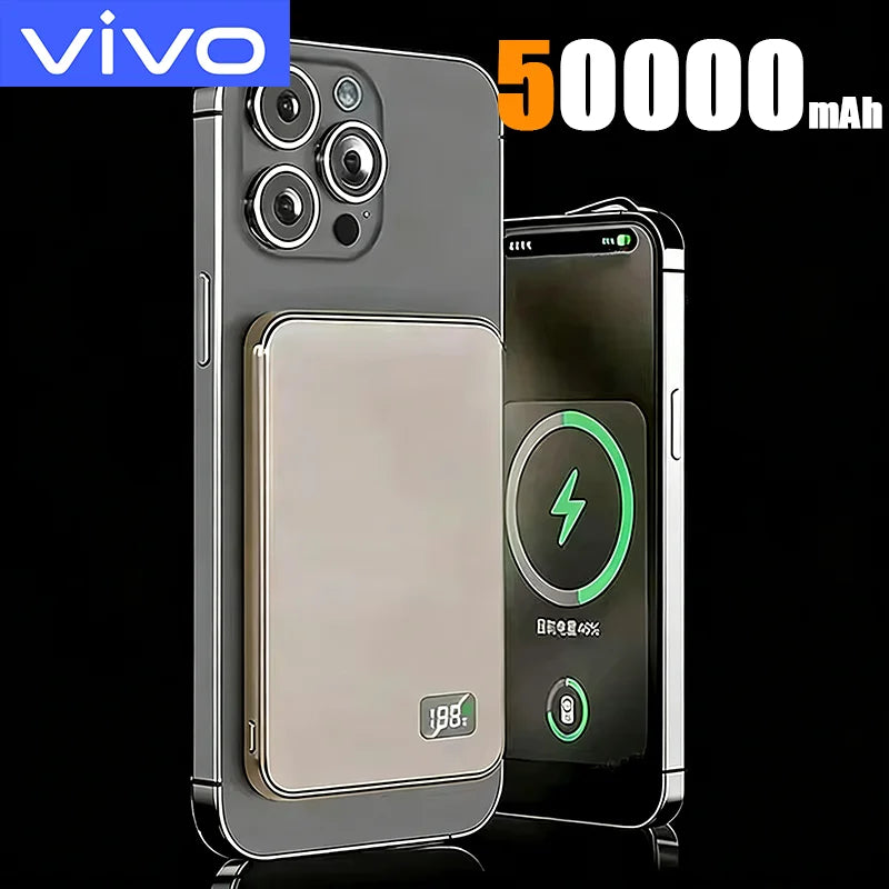 VIVO 500000mAh Magnetic Power Bank PD22.5W Super Fast Charging Portable External Battery for Magsafe For Iphone Samsung Huawei