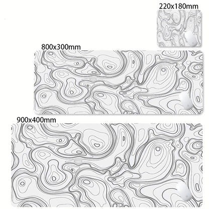 XXL Desk Mat Black And White Strata Liquid Mousepad Large Abstract Mouse Pad Gaming Deskmat With Lockedge Office Non-slip Carpet