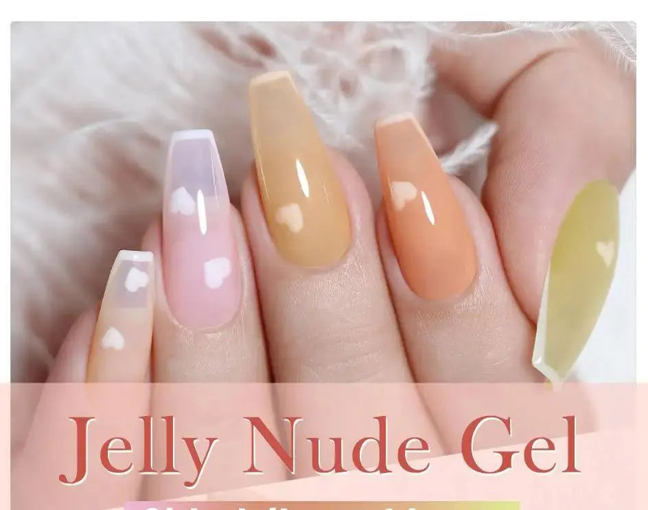 Clou Beaute Transparent French Gel Polish Translucent Nude Pink Red Jelly Glass Milky White Varnish Rainbow Color Nail Art