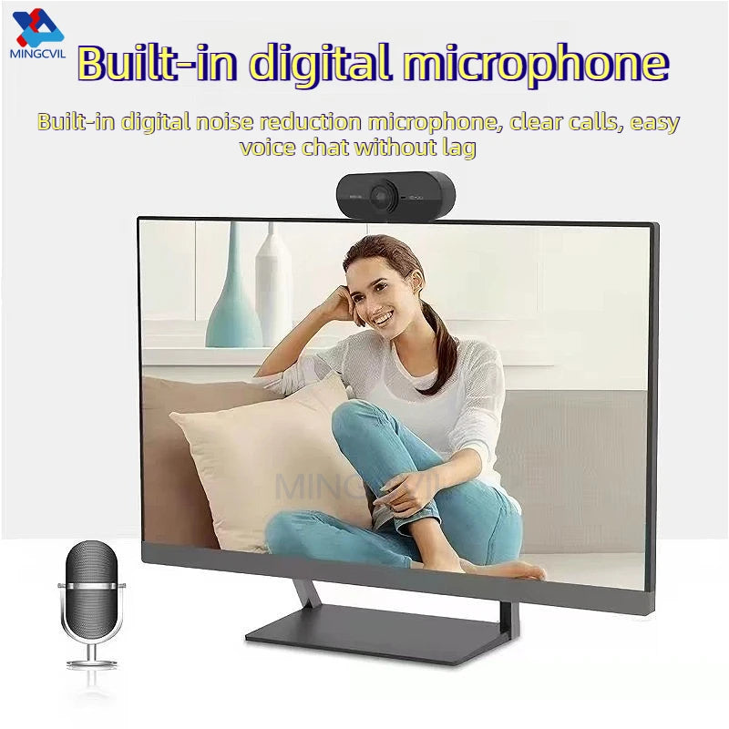 MINGCVIL Mini 1080P HD Webcam Built-in Microphone USB Interface Computer WebCamera For Laptop PC Video Call Online Meeting Class