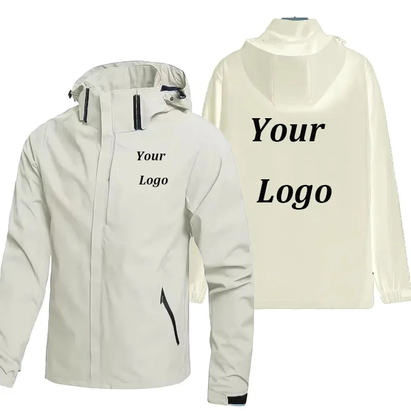 Waterproof Windproof Hooded Jacket For Men Women Outdoor Hiking Coat Spring Autumn Raincoat Custom Logo