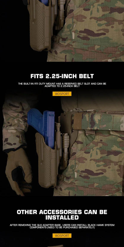 Taktiskt högerhandshölster GB-84 med justerbar vinkel och snabbfäste