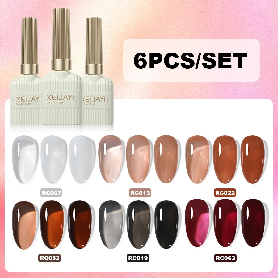 XEIJAYI 6Pcs 15Ml Nail Gel Polish Set Perfect For Soak Off Gel Nail Polish Or Home & Salon Nail Art Diy