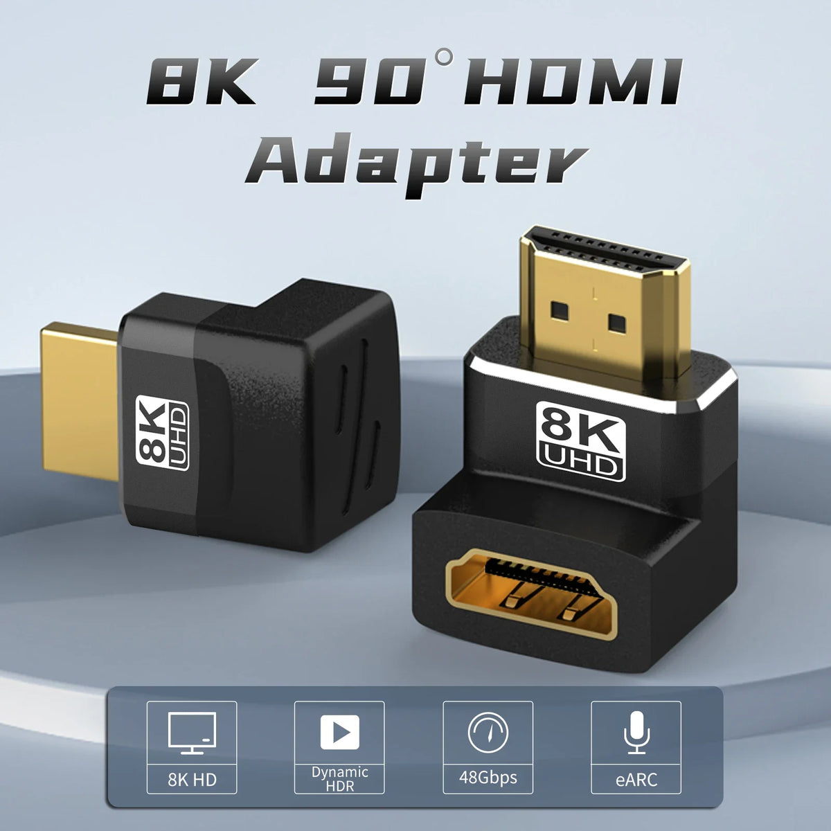 HDMI 2.1-adapter med 90° eller 270° vinkel – 8K 60 Hz