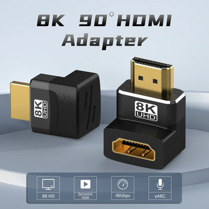 HDMI 2.1-adapter med 90° eller 270° vinkel – 8K 60 Hz