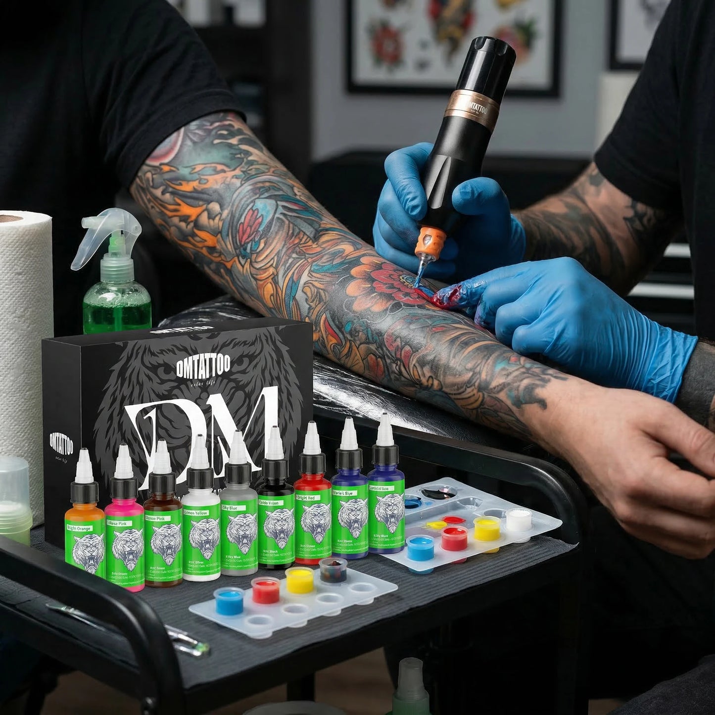 DM Tattoo Ink 15 Color 1OZ/Bottle Natural Plant Extract Pigment Body Painting Long Lasting No Color Loss Professional Tattoo Ink