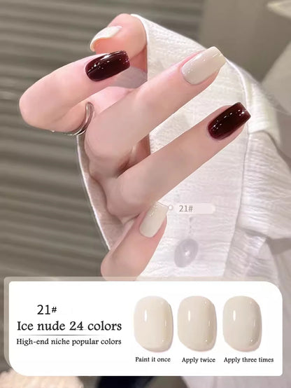 1-30pcs PSK Nude Pink Color Nail Art Ice Transparent Bare Color Nail Enamel 2026 New Net Red Popular White Gel Nail Polish