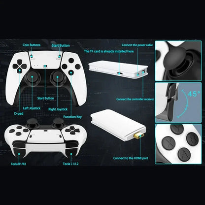 M15 4K TV Game Stick Retro Spelkonsol – 64GB/128GB 20 000–40 000 Spel 23 Emulatorer Trådlösa Handkontroller HDMI