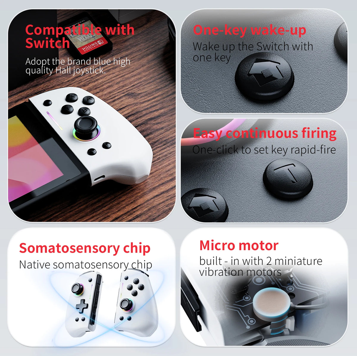 Gaming Bluetooth Control For Nintendo Switch & OLED & Lite Wireless Controller Gamepad Game Pad Accessories Command Hall Mando