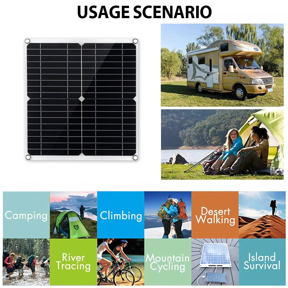 SOECOPO Komplett Off-Grid Solcellskit 7000W Peak – Flexibel Panel + 750W Inverter + LCD-regulator 12V till 220V, EU-lager Polen