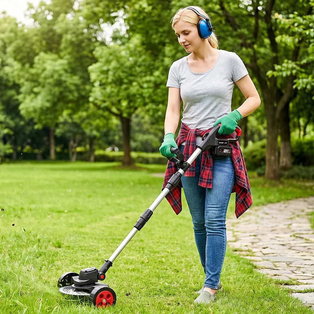 ONEVAN 9 tum kolborstfri elektrisk gräsklippare 40000RPM 45° sladdlös grästrimmer