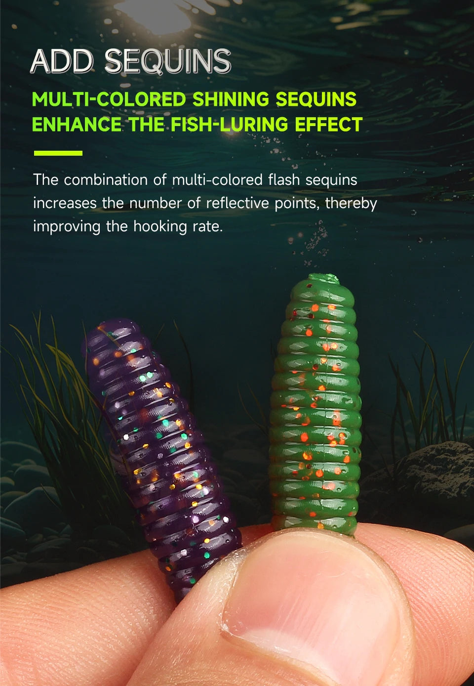Supercontinent New Soft Bait Angry Spin 25mm 35mm 45mm Fishing Lures Plastic Silicone Worm Moggot Grub Lure Sinking Lures