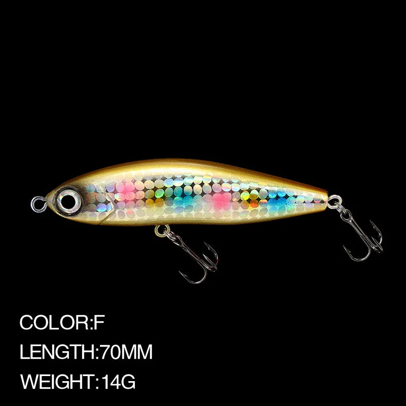 Pencil Warped Mouth Fish Sea Bass Bait Fake Bait 14G70MM Sinking Fishing Accessories Swimming Bait 3D Fish Eye