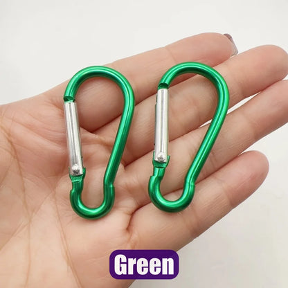 5-100Pcs Aluminum Carabiner Key Chain Clip Outdoor Camping Keyring Snap Hook Water Bottle Buckle Kit Climbing Accessories