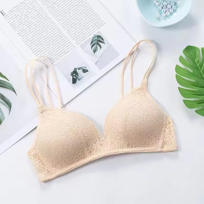 Women Seamless Bras Sexy Lace Wireless Bralette Solid Color Female Underwear Girl Push Up Lingerie Brassiere A B Cup Tube Top