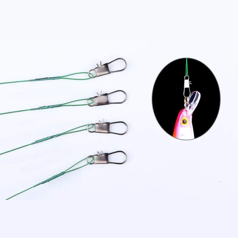 Lure Front Wire Anti Bite Fishing Line Steel Leader With Swivel Accessory Lead Core Offshore Angling Sea Snap Fishhook Tool
