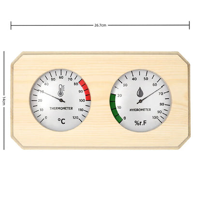Bastutermometer & Hygrometer i Trä – Digital, ±1°C Noggrannhet, 26,7×14 cm