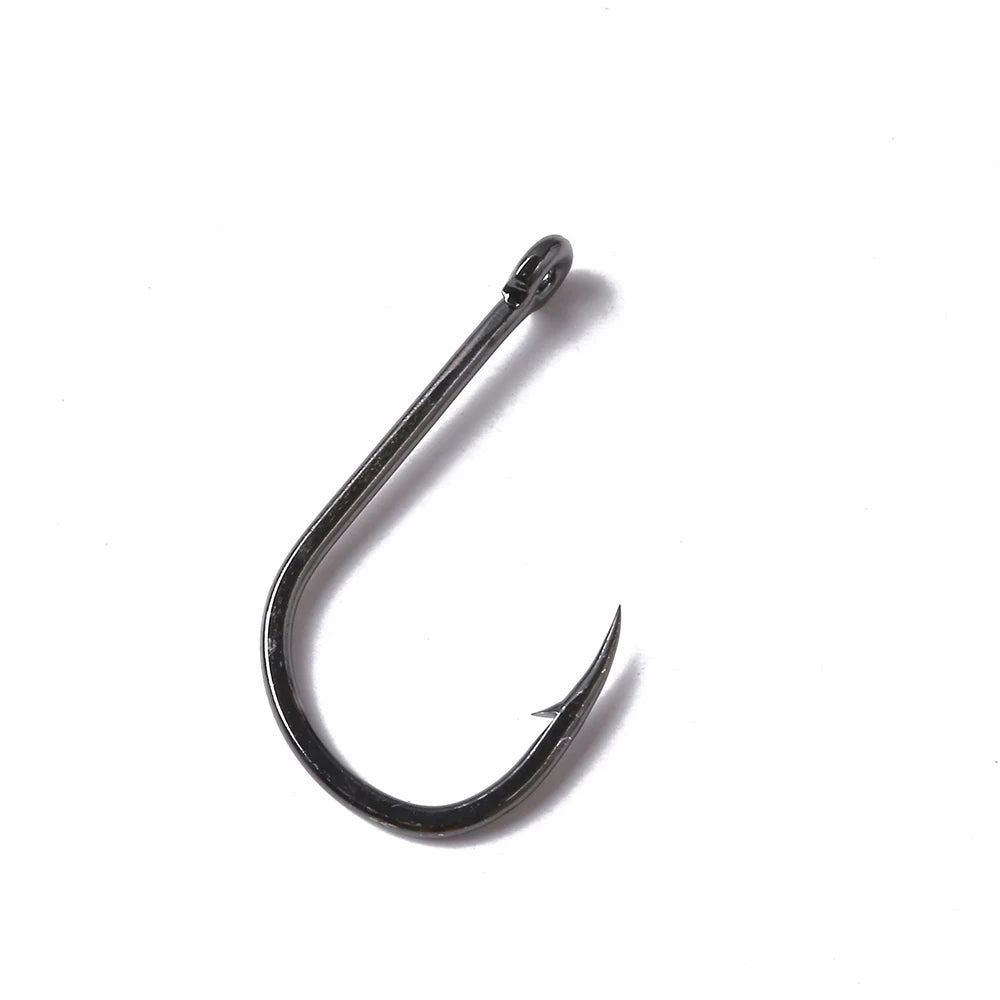 Gamakatsu 10Pcs High Carbon Steel Fish Hook Efficiency Barbed Fishhooks With Hole Jig Carp Big Eye Fly Fishing Hook Worm Pesca