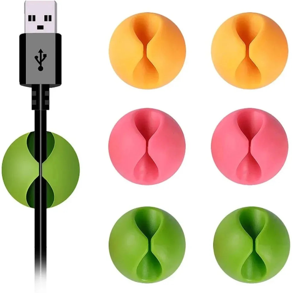10-pack kabelhållare i silikon – flexibel kabelorganisering