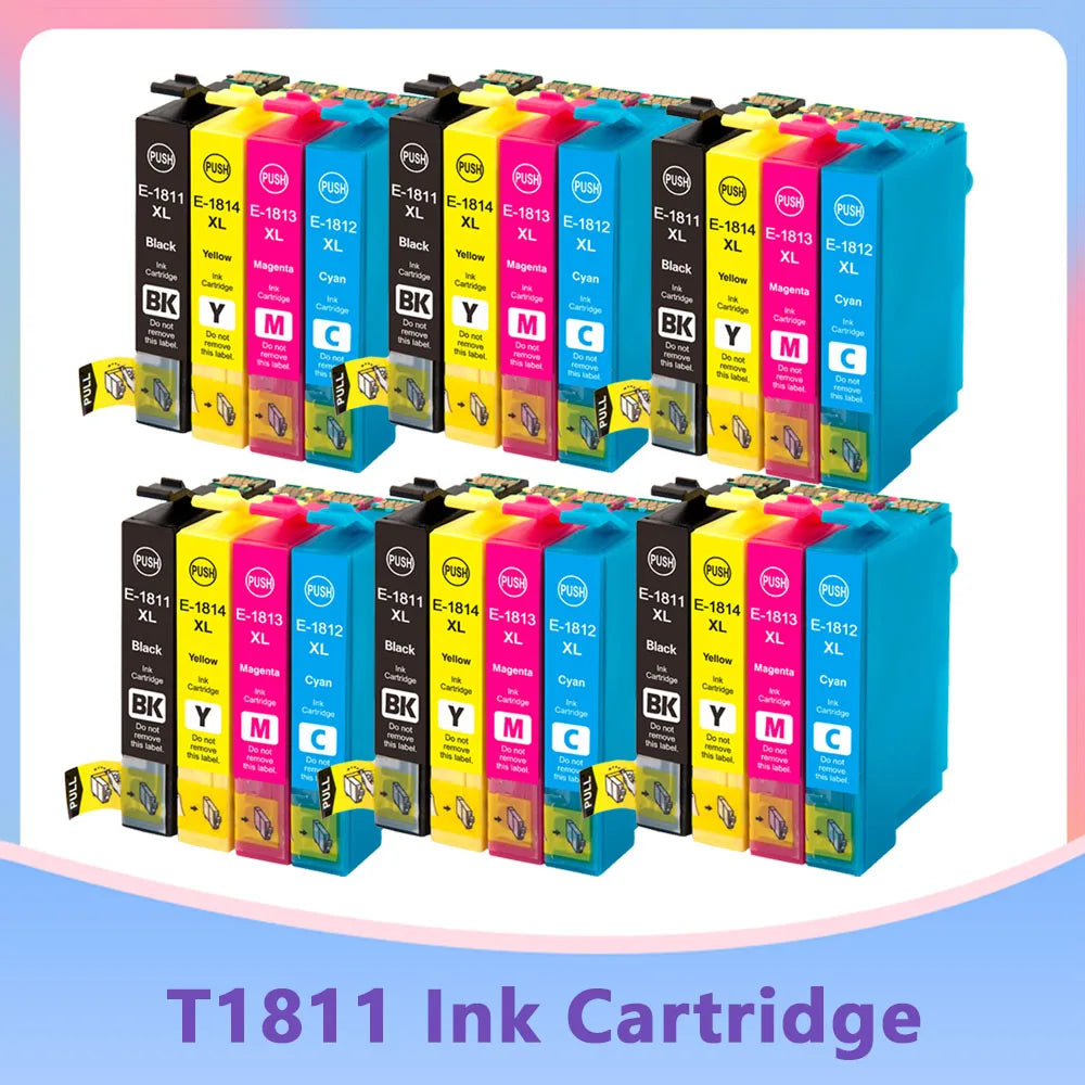 Bläckpatroner 18XL T1811 till Epson Expression Home XP – svart, cyan, magenta och gul