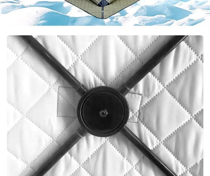 Fully Automatic Winter Ice Fishing Tent with Chimney Hole, Transparent Window, Quick Opening, Portable