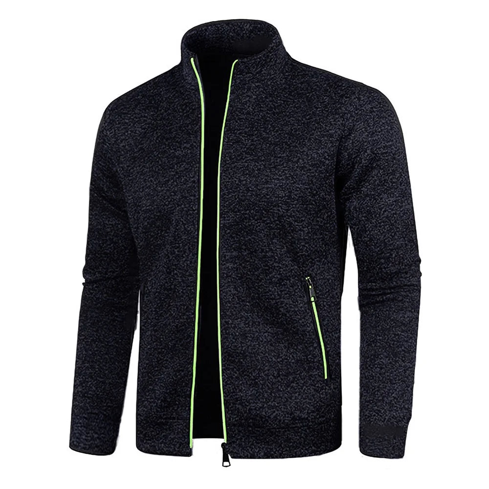 Herrhoodie med Dragkedja – Sportig Cardiganjacka för Höst & Vardag, S–3XL