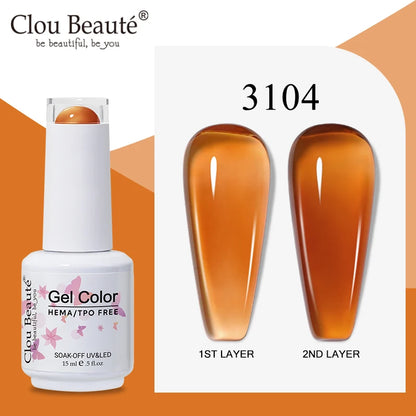 Clou Beaute Semi-transparent Jelly Color UV Gel Manicure Gel Nail Nail Supplies For Professionals Semi-permanent Varnish 15ml
